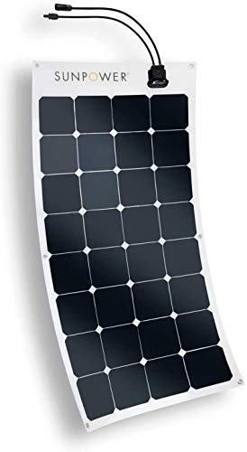 SUNPOWER Portable Solar Panels, Flexible Panel / Monocrystalline Cells / Lightweight/ MC4 Connectors Camping, boats, RV + more (100W)