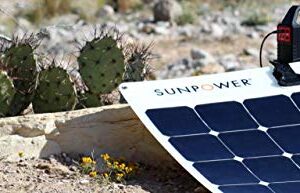 SUNPOWER Portable Solar Panels, Flexible Panel / Monocrystalline Cells / Lightweight/ MC4 Connectors Camping, boats, RV + more (100W)