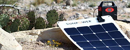 SUNPOWER Portable Solar Panels, Flexible Panel / Monocrystalline Cells / Lightweight/ MC4 Connectors Camping, boats, RV + more (100W)