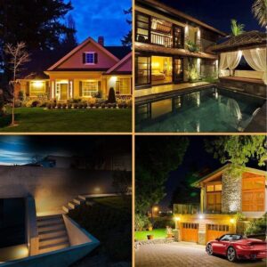 Solar Lights Outdoor 182 LEDs 2500Lm Solar Motion Sensor Lights Solar Panel 15.3 in² and 3 Modes(Security/Permanent On All Night/Smart Brightness Control) with IP65 Waterproof with Wide Angle(2pack)