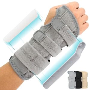 vive carpal tunnel wrist brace (left or right) - arm compression hand support splint - for men, women, kids, bowling, tendonitis, arthritis, athletic pain, sports, golf - universal adjustable fit