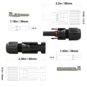 yarachel 25Pairs / 50PCS Solar Connectors - Male & Female IP67 Waterproof Connector (25 Pairs Solar connectors)