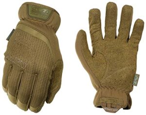 mechanix wear: fastfit tactical gloves with elastic cuff for secure fit, work gloves with flexible grip for multi-purpose use, durable touchscreen capable safety gloves for men (brown, large)