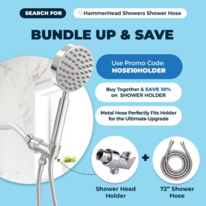 ALL METAL Handheld Shower Head Holder - CHROME - Adjustable Shower Wand Holder with Universal Wall Hook Bracket and Brass Pivot Ball - Hand Held Shower Head Holder - Shower Hose Holder