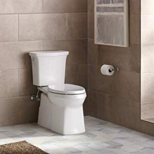 KOHLER 3814-0 Corbelle Comfort Height(R) elongated 1.28 gpf toilet with skirted trapway and Revolution 360 swirl flushing technology and left-hand trip lever (2 Piece), White