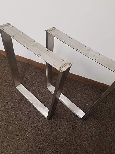 Brushed Stainless Table Legs, Rectangular Tapered Style - Any Size