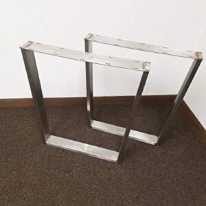 Brushed Stainless Table Legs, Rectangular Tapered Style - Any Size