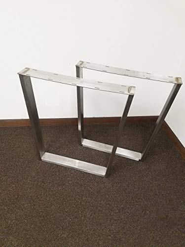 Brushed Stainless Table Legs, Rectangular Tapered Style - Any Size