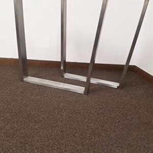 Brushed Stainless Table Legs, Rectangular Tapered Style - Any Size