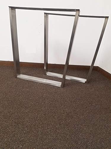 Brushed Stainless Table Legs, Rectangular Tapered Style - Any Size