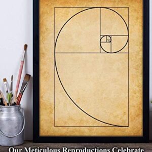 Fibonacci Spiral - 11x14 Unframed Art Print - Makes a Great Gift Under $15 for Artists