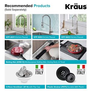 KRAUS Forteza™ 33” Dual Mount Single Bowl Granite Kitchen Sink in Black, KGD-54BLACK
