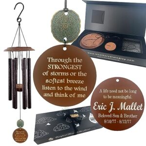personalized wind chime usa seller memorial gift wind chimes sympathy gift after loss in memory of loved one copper listen to the wind memorial garden remembering a loved one