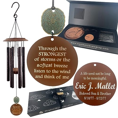 Personalized Wind Chime USA Seller Memorial Gift Wind Chimes Sympathy Gift After Loss in Memory of Loved One Copper Listen to the Wind Memorial Garden Remembering a loved one