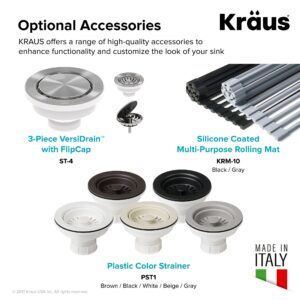 KRAUS Forteza™ 32” Undermount Single Bowl Granite Kitchen Sink in Black, KGU-55BLACK