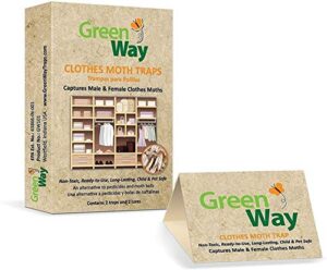 greenway clothes moth traps (24 traps) - moth traps for clothes closets - alternative to cedar balls and moth balls for closet - pheromone attractant