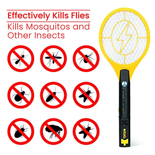 Electric Fly Swatter Racket - Indoor Bug Zapper for Home, Fly Zapper, Mosquito Killer, Gnat Control, Pest Insect Catcher, Fly Swatter & Bug Zapper Outdoor, Indoor Mosquito Zapper