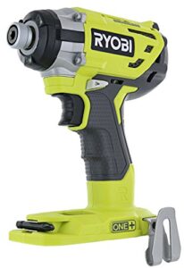 ryobi p238 18v one+ brushless 1/4 2,000 inch pound, 3,100 rpm cordless impact driver w/ gripzone overmold, belt clip, and tri-beam led (power tool only, battery not included)