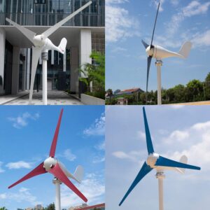 Marsrock Small Wind Turbine Generator AC 12Volt 400W Economy Windmill with MPPT Controller for Wind Solar Hybrid System 2m/s Start Wind Speed 3 Blades (400Watt 12Volt)