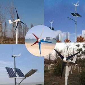 Marsrock Small Wind Turbine Generator AC 12Volt 400W Economy Windmill with MPPT Controller for Wind Solar Hybrid System 2m/s Start Wind Speed 3 Blades (400Watt 12Volt)