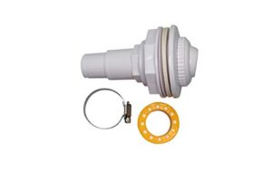 fibropool pool return jet kit - complete with fittings, eyeball assembly, clamp, gaskets and ptfe thread tape - compatible with above ground pools