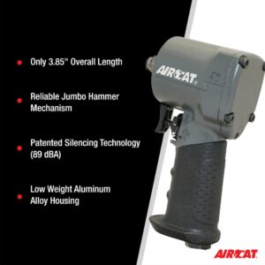 AIRCAT Pneumatic Tools 1077-TH: Stubby Impact Wrench 700 ft-lbs - 3/8-Inch