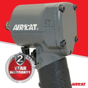 AIRCAT Pneumatic Tools 1077-TH: Stubby Impact Wrench 700 ft-lbs - 3/8-Inch