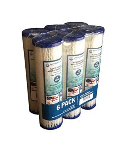 wf-pe1020 2.5-inch x 9-3/4-inch pleated sediment water filter cartridge, fits in 10-inch standard size housings of undersink ro or filtration systems (6 pack, 20 micron)