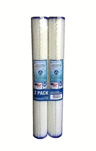 wfd, wf-pe2020 2.5-inch x 20-inch pleated sediment water filter cartridge, fits in 20-inch standard size housings of filtration systems (2 pack, 20 micron)