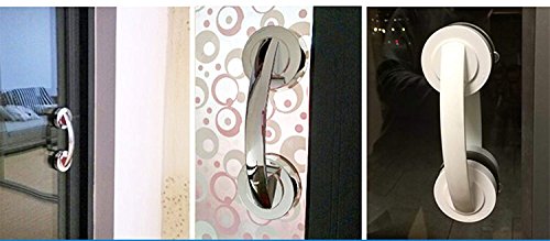 JanTeelGO Suction Grab Bar, Portable Suction Handle Bar Suction Grip Bar for Window Door Drawer Cabinet Mini Fridge Grab Puller (Silver)