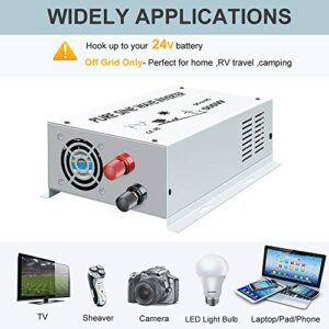 WZRELB 500w Pure Sine Wave Solar Power Inverter 24v DC to 120v AC 60hz