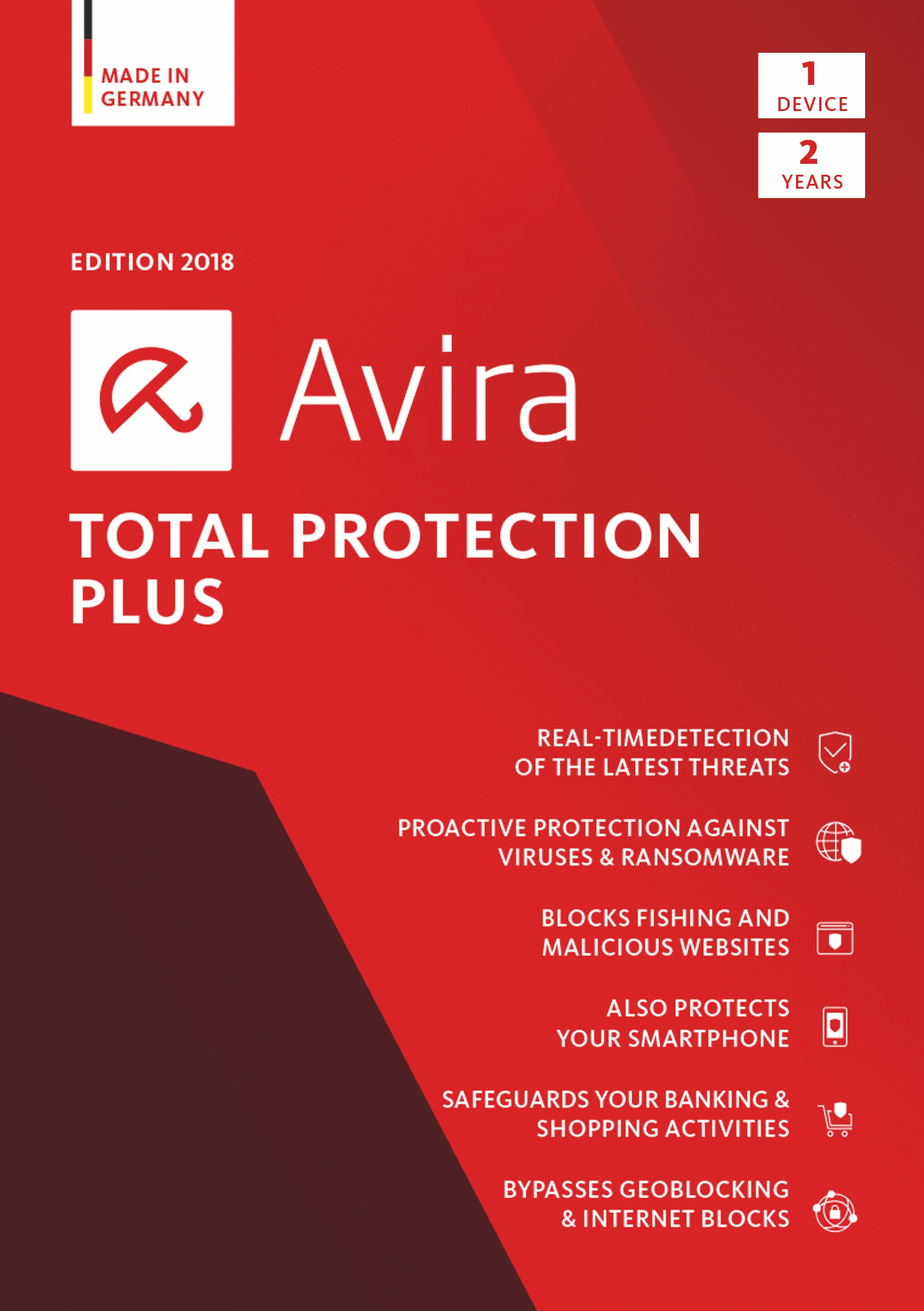 Avira Total Protection Plus 2018 | 1 Device | 2 Year | Download [Online Code]