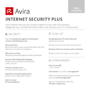 Avira Internet Security Plus 2018 | 1 Device | 2 Year | Download [Online Code]