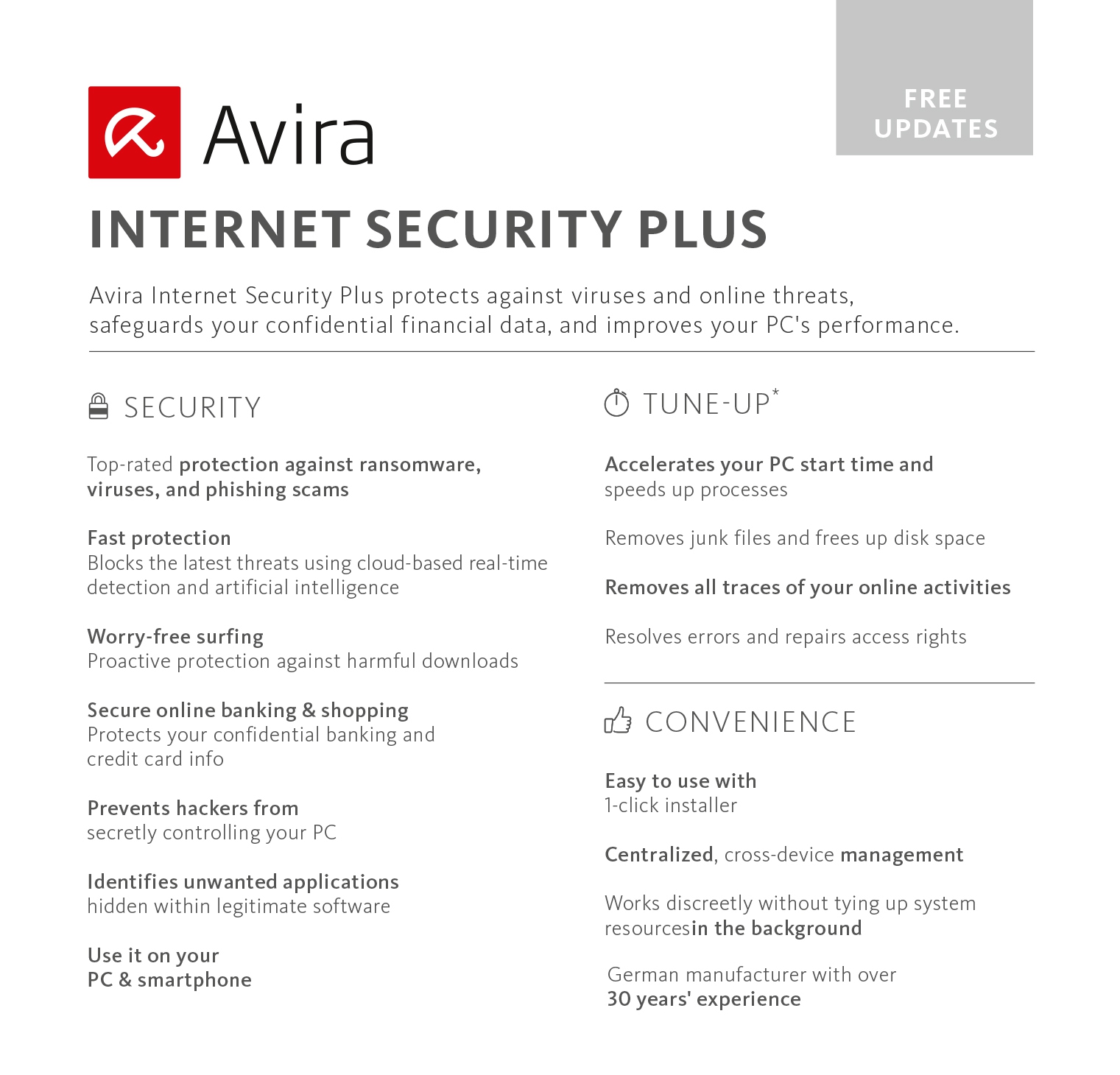 Avira Internet Security Plus 2018 | 1 Device | 2 Year | Download [Online Code]