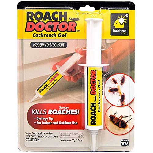 BulbHead Original Roach Doctor Cockroach Gel Ready-to-Use Cockroach Gel Bait - Outdoor & Indoor Roach Killer with Syringe Applicator