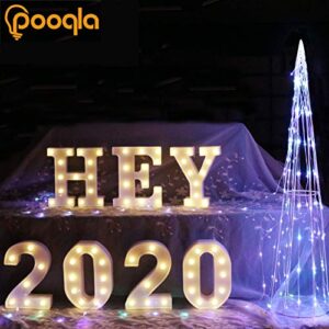 Pooqla LED Marquee Letter Lights Sign, Light Up Alphabet Letter for Home Party Wedding Decoration A