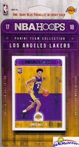 los angeles lakers 2017/18 panini hoops nba basketball exclusive factory sealed limited edition 12 card team set with rookie cards of lonzo ball & kyle kuzma & more! shipped in bubble mailer! wowzzer