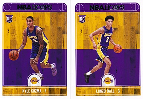 Los Angeles Lakers 2017/18 Panini Hoops NBA Basketball EXCLUSIVE Factory Sealed Limited Edition 12 Card Team Set with ROOKIE Cards of LONZO BALL & KYLE KUZMA & More! Shipped in Bubble Mailer! WOWZZER