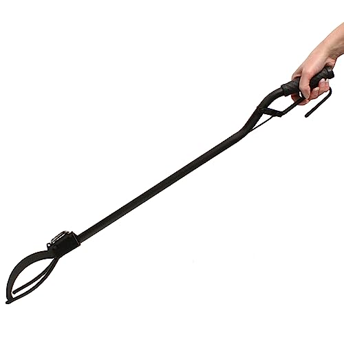 Redneck Convent Heavy-Duty Log Grabber Fire Tongs Poker Tool with Spring Handle and 3 Prong, 36in – Place Wood on Campfire Fireplace