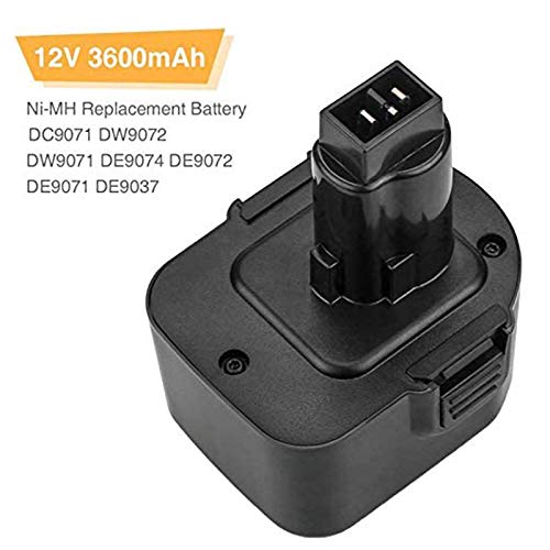 2Pack Upgraded 3.6Ah Ni-Mh 12 Volt DC9071 Replacement Battery for Dewalt 12V Battery Compatible with Dewalt 12 Volt DW9071 DW9072 DE9037 DE9071 DE9072 DE9074 DE9075 Cordless Power Tool Batteries