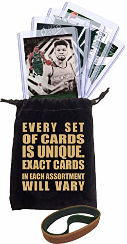 Giannis Antetokounmpo Basketball Cards Assorted (5) Gift Bundle - Milwaukee Bucks Trading Cards