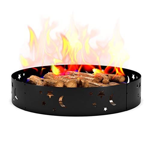 Regal Flame Moon and Stars 36" Wood Fire Pit Fire Ring Ð Heavy-Duty and Perfect for RV, Camping, and Outdoor Fireplace