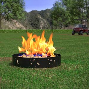 Regal Flame Moon and Stars 36" Wood Fire Pit Fire Ring Ð Heavy-Duty and Perfect for RV, Camping, and Outdoor Fireplace