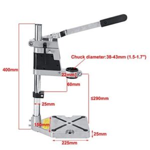 Drill Stand for Hand Drill, Universal Bench Clamp Drill Press Floor Stand Workbench Repair Tool for Drilling Collet Workshop,Single Hole Aluminum Base