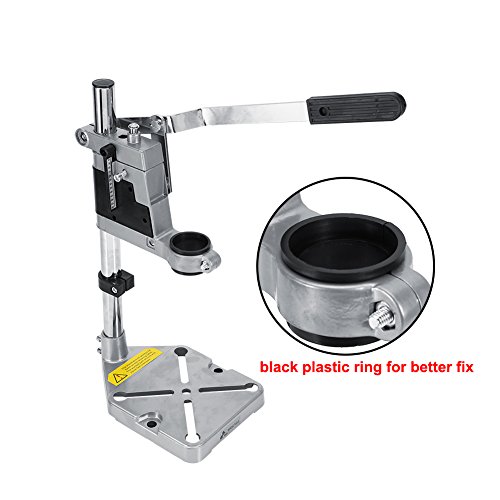 Drill Stand for Hand Drill, Universal Bench Clamp Drill Press Floor Stand Workbench Repair Tool for Drilling Collet Workshop,Single Hole Aluminum Base