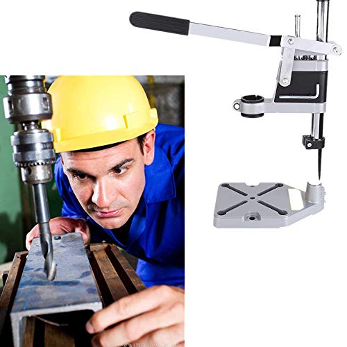 Drill Stand for Hand Drill, Universal Bench Clamp Drill Press Floor Stand Workbench Repair Tool for Drilling Collet Workshop,Single Hole Aluminum Base