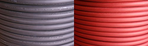 #2 Gauge AWG - Flex-A-Prene® - Welding/Battery Cable - Black & Red - 600 V - Made in USA (25 FEET OF EACH COLOR)