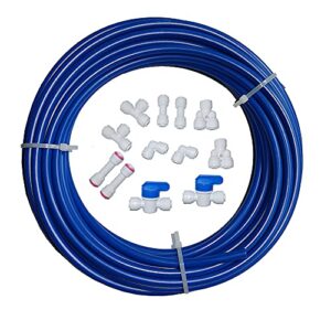 malida water purifier quick connector,ro water 1/4 tubing, ro water filter fittings, 1/4 inch tubing blue 10 meters + quick connect 12pcs