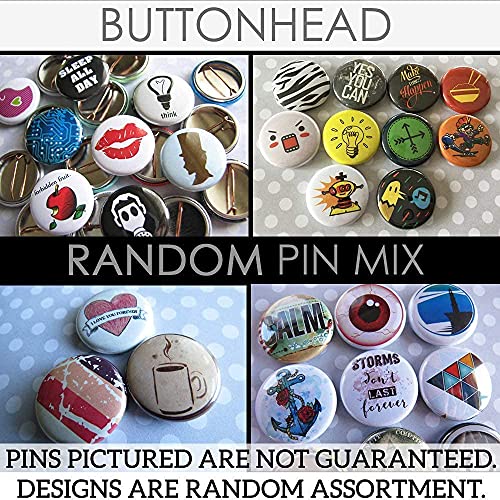 Random Pin Back Button Pins - Bulk Resale Wholesale Lot - 1” (One Inch) Mini Size - 10-200 Per Unique Set