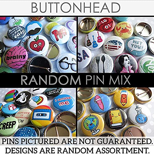 Random Pin Back Button Pins - Bulk Resale Wholesale Lot - 1” (One Inch) Mini Size - 10-200 Per Unique Set